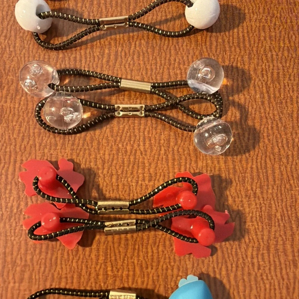 Goody Vtg Ponytail Holders Twin Ball Heart Style Bead Hair Ties Set Of 12 Pairs‎